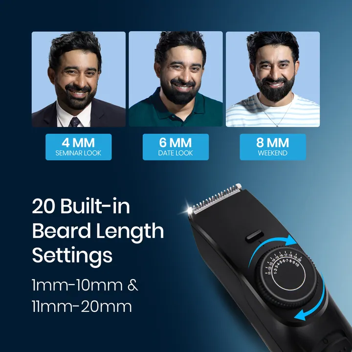 20 built-in beard length settings